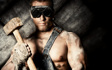 Картинка мужчины -+unsort молот кувалда очки работяга парень