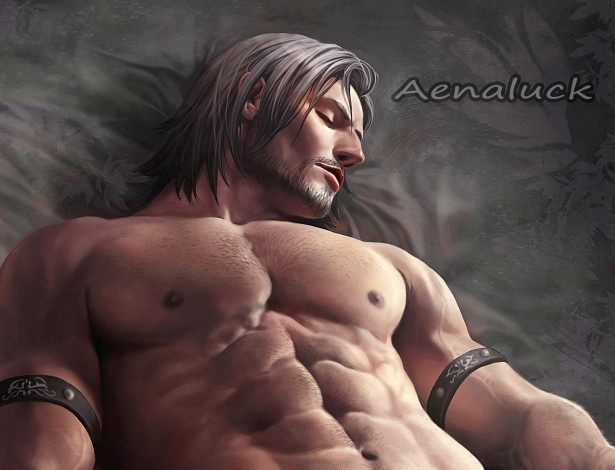 Обои картинки фото рисованное, люди, спит, секси, торс, тело, мужчина