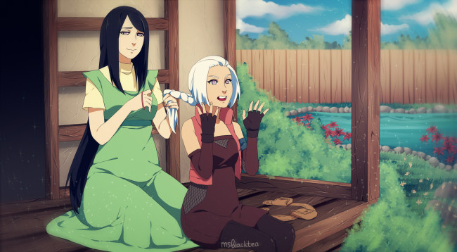 Обои картинки фото разное, арты, хината, наруто, девушки, аниме, арт