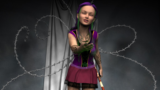 Обои картинки фото 3д графика, фантазия , fantasy, взгляд, девушка, фон