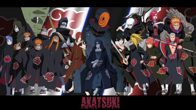 Обои картинки фото аниме, naruto, наруто, акатцки