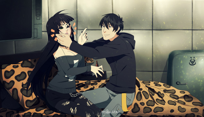 Обои картинки фото разное, арты, парень, аниме, девушка, арт