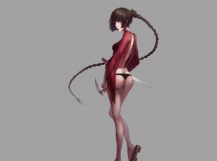 Картинка аниме оружие +техника +технологии фон арт девушка