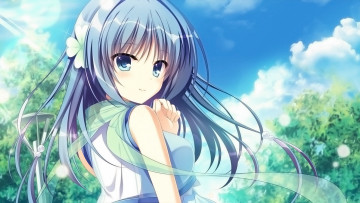 Картинка аниме unknown +другое фон взгляд девушка