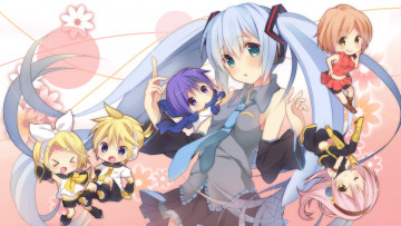 Картинка аниме vocaloid взгляд фон девушка