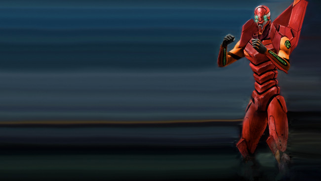 Обои картинки фото аниме, evangelion, eva, робот, меха