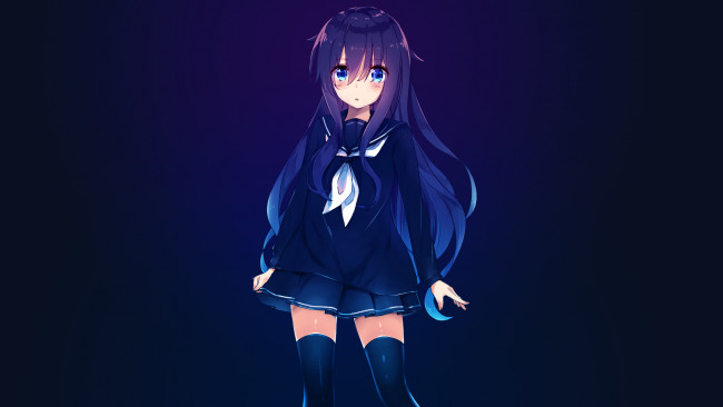 Обои картинки фото аниме, kantai collection, девушка, взгляд, фон