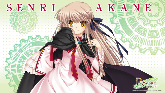 Обои картинки фото аниме, rewrite, девушка, взгляд, фон