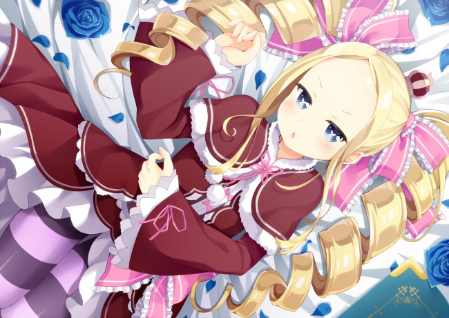 Обои картинки фото аниме, re,  zero kara hajimeru isekai seikatsu, фон, взгляд, девушка