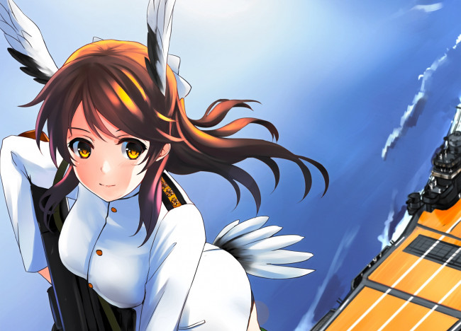 Обои картинки фото аниме, unknown,  другое, девушка, взгляд, фон