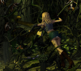 Картинка 3д+графика фантазия+ fantasy взгляд фон девушка