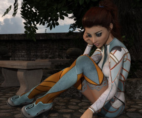 Картинка 3д+графика люди+ people фон взгляд девушка