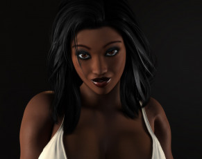 Картинка 3д+графика портрет+ portraits взгляд девушка фон