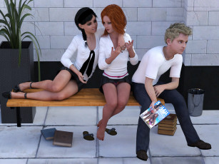 Картинка 3д+графика люди+ people фон взгляд девушки