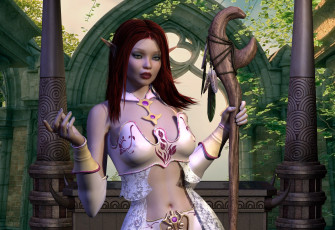 Картинка 3д+графика эльфы+ elves фон взгляд эльфийка