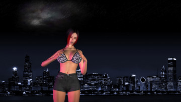 Картинка 3д+графика люди+ people девушка взгляд фон