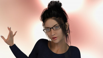 Картинка 3д+графика портрет+ portraits фон взгляд девушка