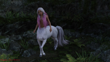 Картинка 3д+графика существа+ creatures centaur фон девушка взгляд