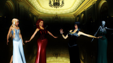 Картинка 3д+графика ужас+ horror девушки взгляд фон