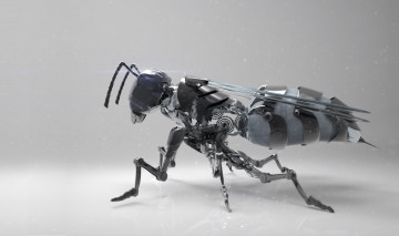 Картинка 3д+графика моделирование+ modeling механизм жало оса