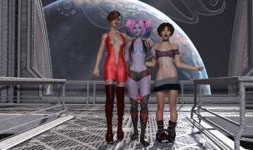 Картинка 3д+графика фантазия+ fantasy взгляд девушки фон