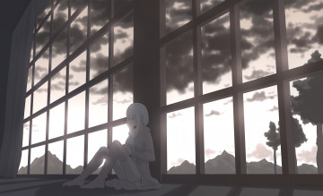 Картинка аниме город +здания +интерьер konoescaper