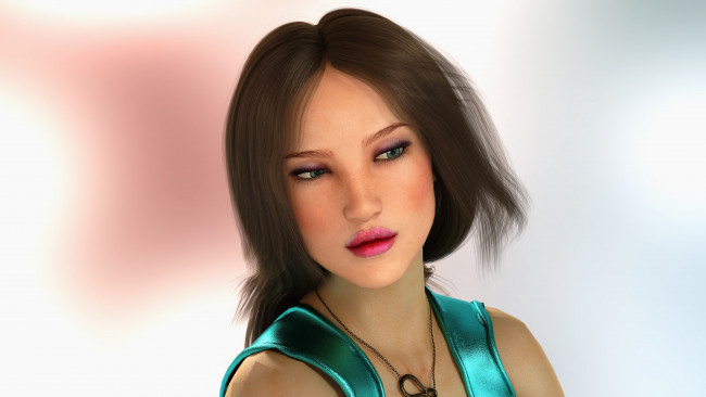 Обои картинки фото 3д графика, портрет , portraits, фон, взгляд, девушка