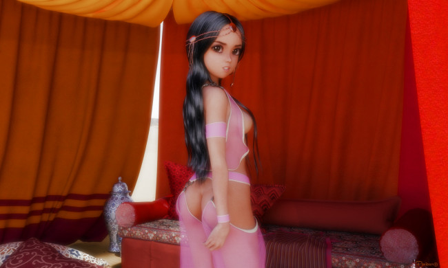 Обои картинки фото 3д графика, люди , people, фон, взгляд, девушка