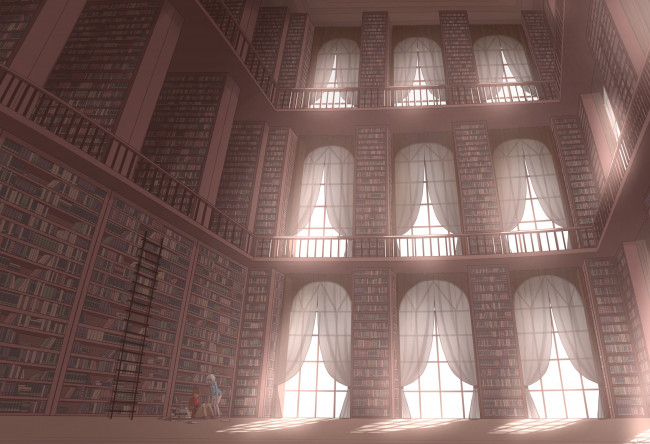 Обои картинки фото аниме, город,  интерьер,  улицы,  здания, konoescaper