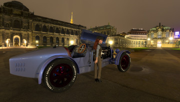 Картинка 3д+графика люди-авто мото+ people-+car+ +moto девушка автомобиль фон взгляд