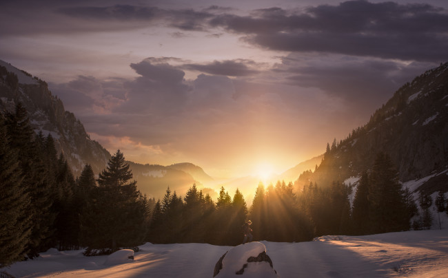 Обои картинки фото природа, восходы, закаты, простор