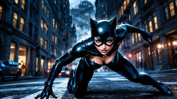 Картинка рисованное комиксы женщина кошка