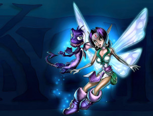 обоя видео игры, kameo,  elements of power, девушка, крылья, фея, дракон