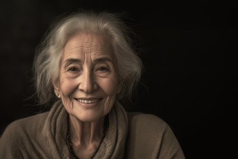 Картинка 3д+графика люди+ people пожилая седая женщина улыбка