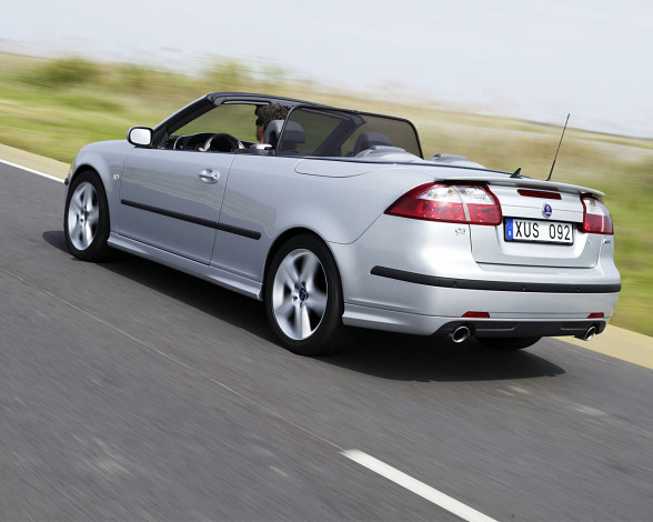 Обои картинки фото saab, convertible, автомобили