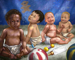 Картинка рисованные дети