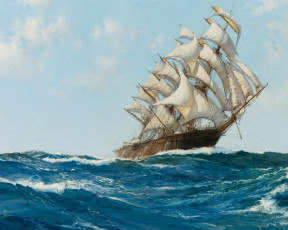 Картинка montague dawson рисованные парусник море
