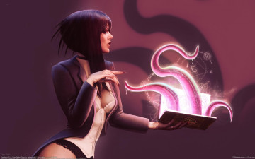 Картинка oliver wetter фэнтези маги девушка книга магия