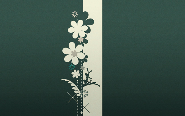 Обои картинки фото векторная, графика, зелёный, цветы