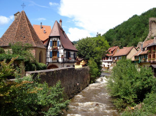 Картинка франция эльзас кейзерсберг города улицы площади набережные река мост дома
