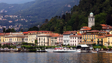 Картинка италия ломбардия белладжо города улицы площади набережные дома река берег