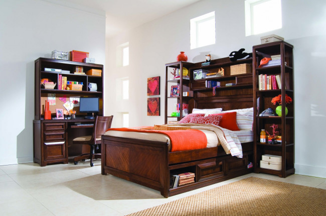 Обои картинки фото интерьер, детская, комната, кровать, тумбочки