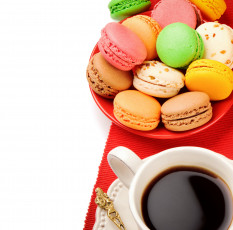 Картинка еда разное кофе лакомство макаруны