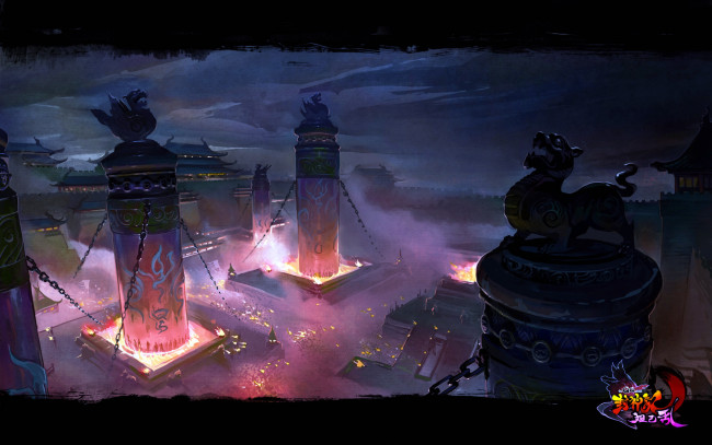 Обои картинки фото gods, mind, видео, игры, ~~~другое~~~, город, колонны, огонь