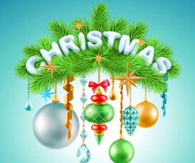 Картинка праздничные векторная+графика+ новый+год ветки украшение