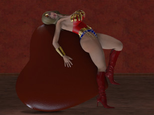 Картинка 3д+графика люди+ people фон девушка взгляд улыбка супермен