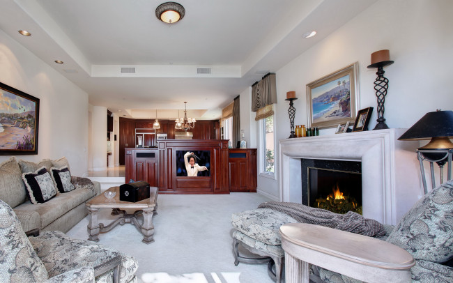 Обои картинки фото интерьер, гостиная, дизайн, стол, люстра, кресло, диван