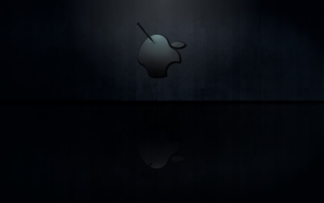 Обои картинки фото компьютеры, apple, логотип, яблоко, гвоздь, стена