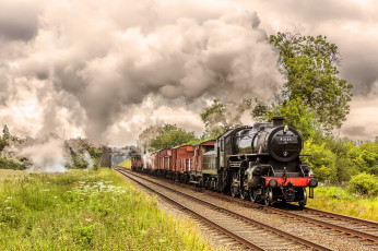 Картинка техника паровозы рельсы паровоз дорога железная