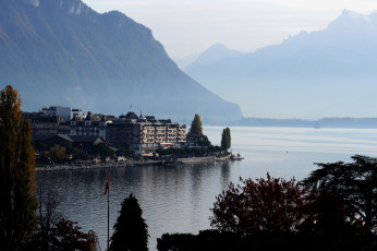 Картинка женева города -+пейзажи горы набережная озеро